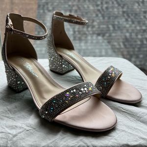 Betsy Johnson block heel bridal shoes